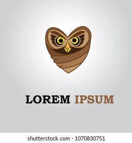 vector logo owl natural template. icon isolated wild cartoon cute.