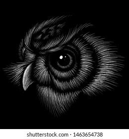 The Vector logo owl for tattoo or T-shirt design or outwear.  Hunting style owl background.