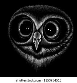 The Vector logo owl for T-shirt design or outwear.  Hunting style owl background.