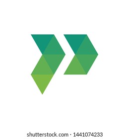 vector logo P letter mosaic image