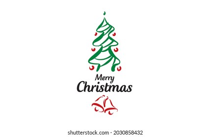 Vector logo of a painted Christmas tree on a white background