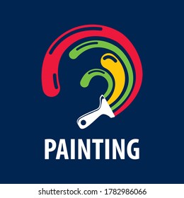 Vector logo of a painter, painting work