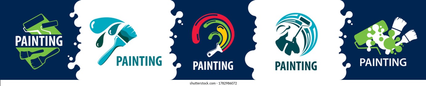 Vector logo of a painter, painting work