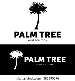 Vector logo palm tree. Brand logo in the shape of a palm tree