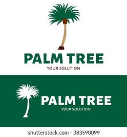 Vector logo palm tree. Brand logo in the shape of a palm tree