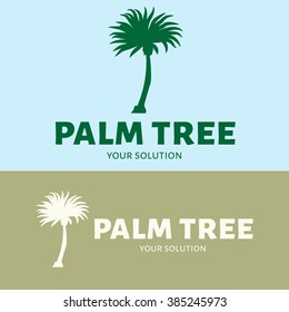 Vector logo palm tree. Brand logo in the shape of a palm tree