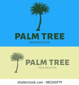 Vector logo palm tree. Brand logo in the shape of a palm tree