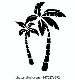 vector logo and palm tree icon, EPS 10