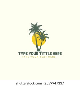 Vector Logo Palm Tree Illustration