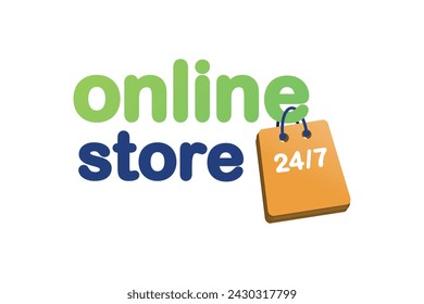 Vector logo of paper bag for online store