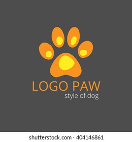 Vector logo from paw for the dog style