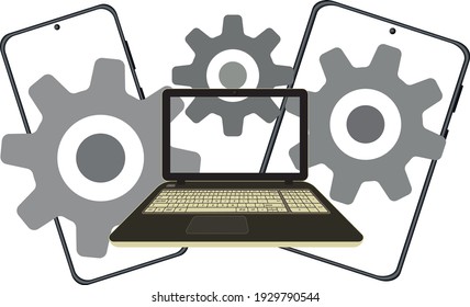 vector logo for pc and mobile phones repair