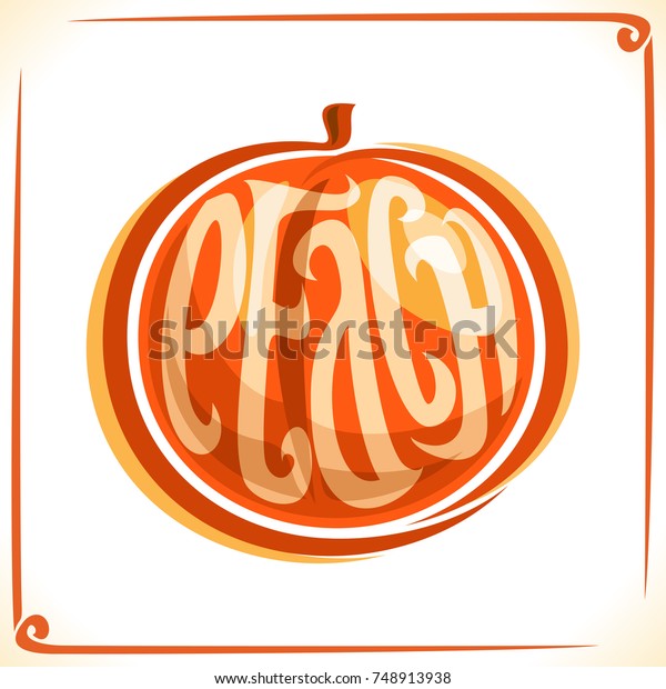 Vector Logo Peach Label One Whole Stock Vector Royalty Free