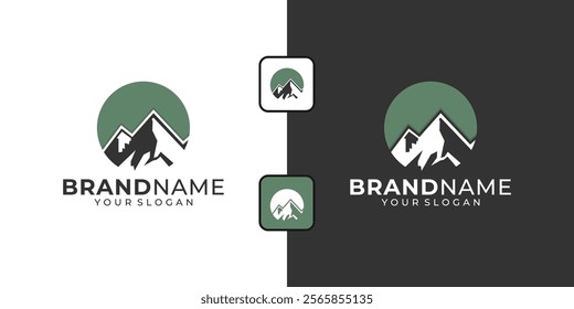 vector Logo Peak of Success, Unlimited Adventure, reaching the highest goal, outdoor company, climbing equipment