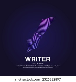 Vector logo pen color silhouette on a dark background. EPS 10