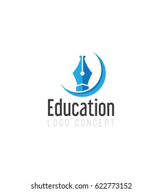 Vector Logo Pen Nib Illustration for Education, literature