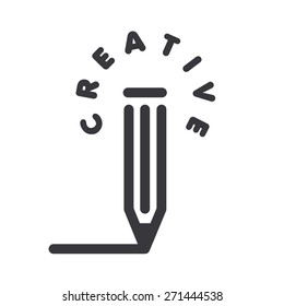 vector logo pencil paint for creativity