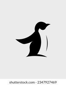 Vektor-Logo-Pinguin, einfach schwarz