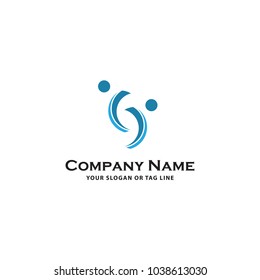 vector logo people blue