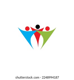  logotipo vectorial personas color azul verde y rojo