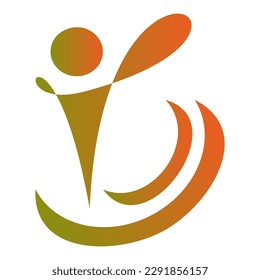 vector logo of people doing health gymnastics