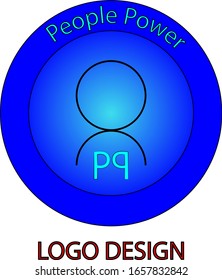 vector logo people power blue