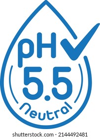 Vector logo pH 5.5 , Flat icon pH