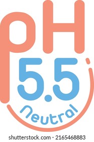 Vector logo pH 5.5 , Flat icon pH
