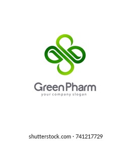 Vector logo pharmacy. Eco, bio, organic emblem