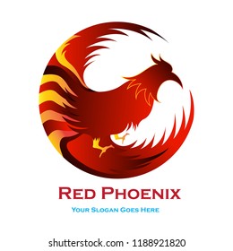 Vector Logo Phoenix in the Circle