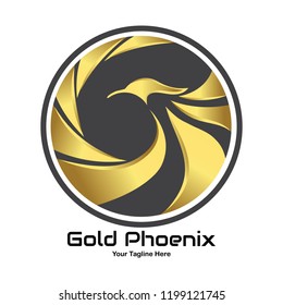 Vector Logo Phoenix Circle Gold