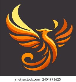 Vektor-Logo-Phoenix mit eleganten und einfachen