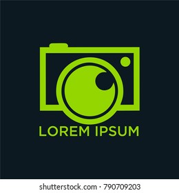 vector logo for photographer. Logo in a simple modern style. Opens the shutter camera. Vector Photo camera aperture sign icon. Photo Camera Photography Elements and Video Camera Icons Illustration can