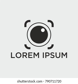 vector logo for photographer. Logo in a simple modern style. Opens the shutter camera. Vector Photo camera aperture sign icon. Photo Camera Photography Elements and Video Camera Icons Illustration
