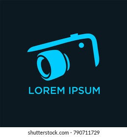 vector logo for photographer. Logo in a simple modern style. Opens the shutter camera. Vector Photo camera aperture sign icon. Photo Camera Photography Elements and Video Camera Icons Illustration