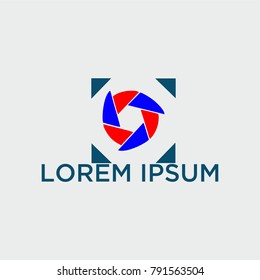 vector logo for photographer. Logo in a simple modern style. Opens the shutter camera. Vector Photo camera aperture sign icon.