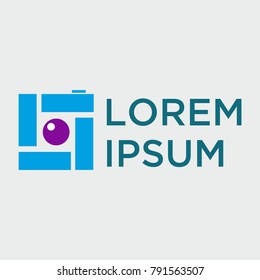 vector logo for photographer. Logo in a simple modern style. Opens the shutter camera. Vector Photo camera aperture sign icon.