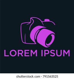 vector logo for photographer. Logo in a simple modern style. Opens the shutter camera. Vector Photo camera aperture sign icon.