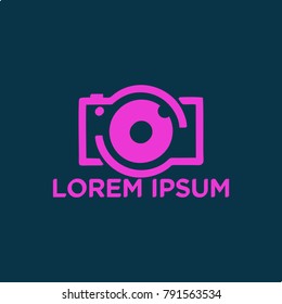 vector logo for photographer. Logo in a simple modern style. Opens the shutter camera. Vector Photo camera aperture sign icon.