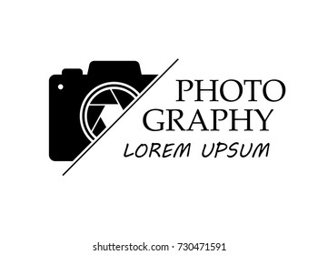 Vector logo for photographer. Logo template photography studio or photographer.