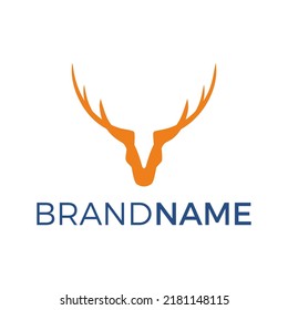vector logo pictorial monogram line forming deer icon