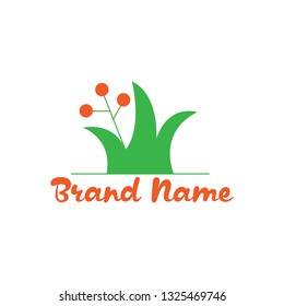 Vector logo with a picture of fabulous grass. Applicable for fairy tales, medicines, cosmetics and beauty.