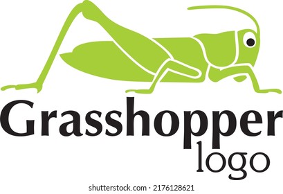Logo del vector con una imagen de un saltamontes