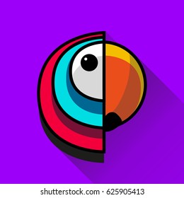 Vector logo with a picture of the parrot Cockatoo