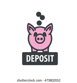 vector logo piggy bank