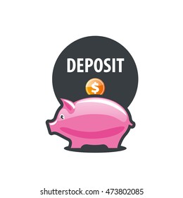 vector logo piggy bank