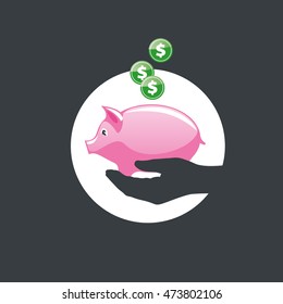 vector logo piggy bank
