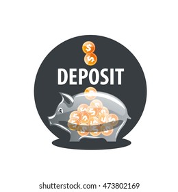 vector logo piggy bank