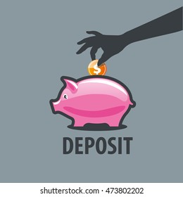 vector logo piggy bank