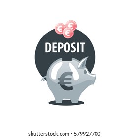 vector logo piggy bank